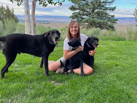 Catherine and her dogs